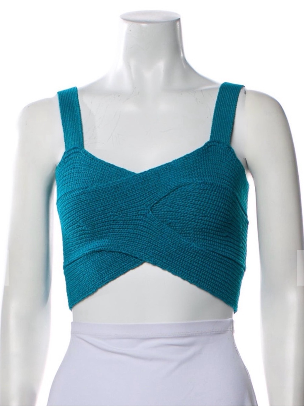 Cult Gaia - Blue Knit Crop Top - Brieann Knit Top - XS